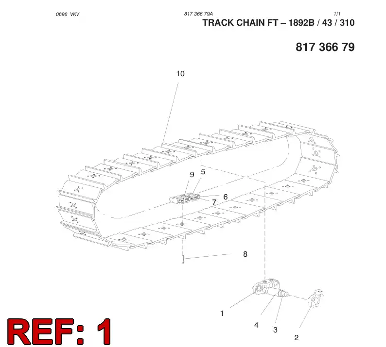 81499639 814 996 39 CHAIN LINK, R.H - Sandvik Technical Drawing
