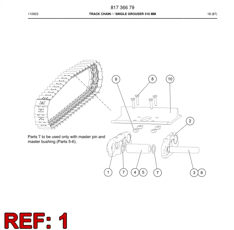 814 996 39b Track link - drawing