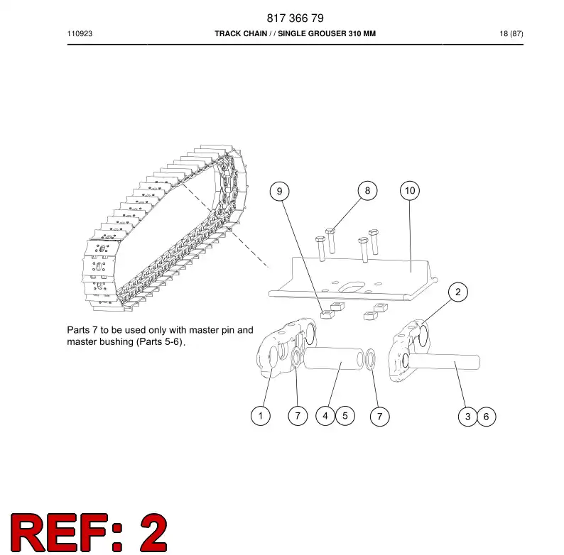 814 997 69b Track link - drawing