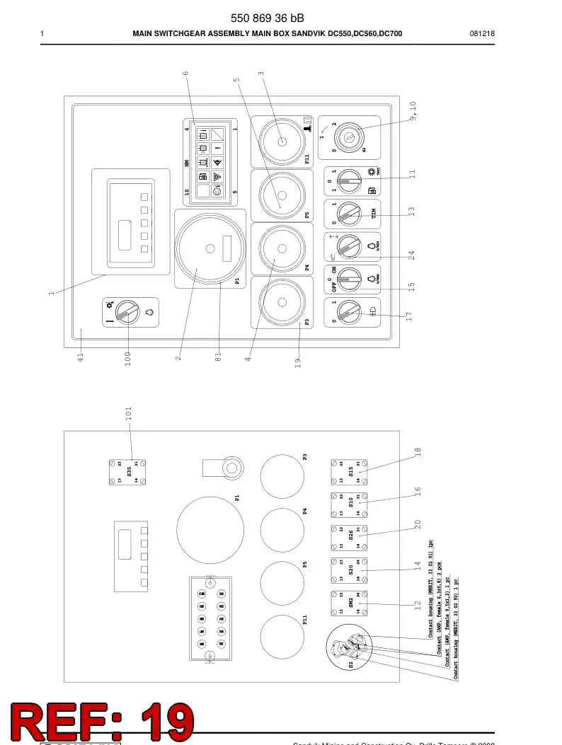 81511809 815 118 09 Volt meter - Sandvik Technical Drawing