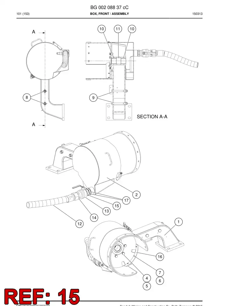 81514969 815 149 69 ADAPTER (HYDRAULIC) - Sandvik Technical Drawing