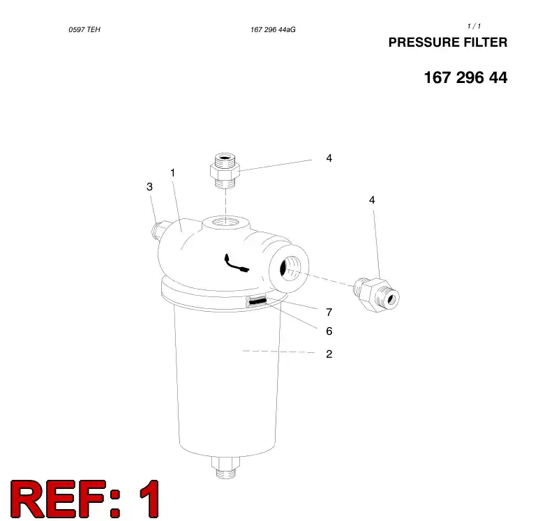 81558349 815 583 49 PRESSURE FILTER - Sandvik Technical Drawing
