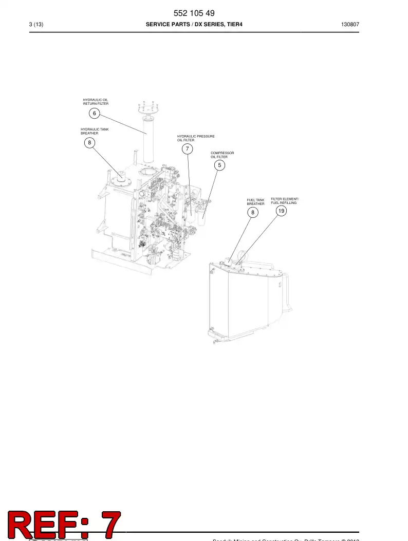 81558479c 815 584 79c Filter Element, Pressure - Sandvik Technical Drawing