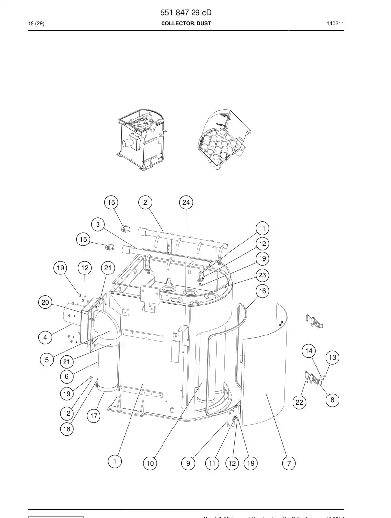81602779b 816 027 79b Adapter, Filter - Sandvik Technical Drawing