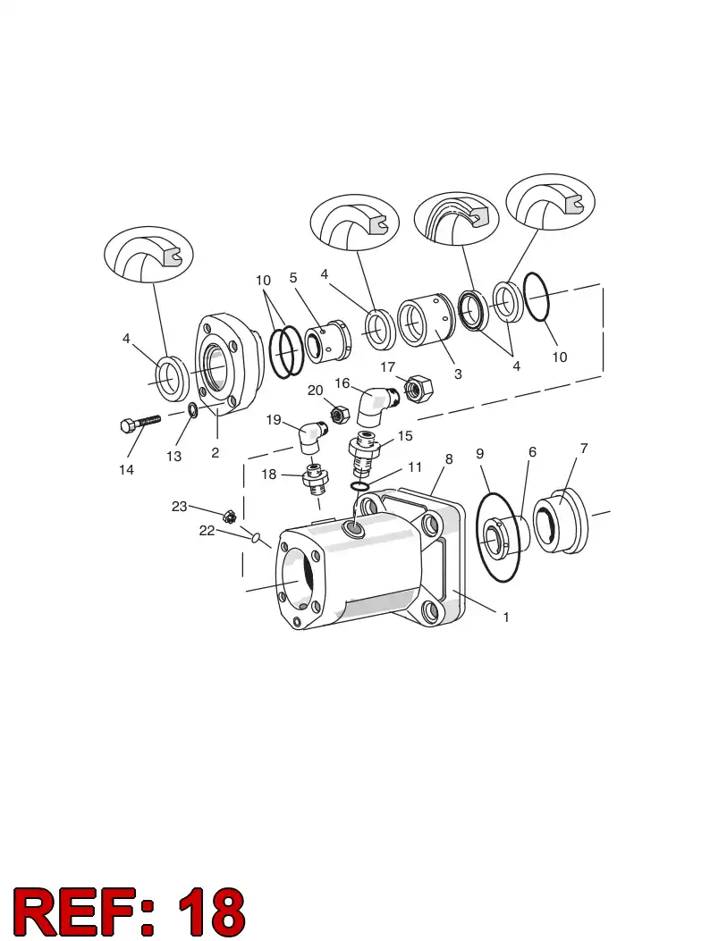 81622989 816 229 89 Adapter, Hydraulic - Sandvik Technical Drawing