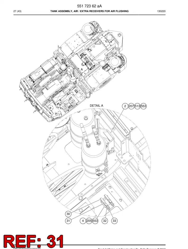 81670469 816 704 69 SWIVEL NUT MALE ADAPTER - Sandvik Technical Drawing