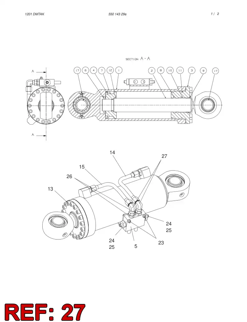 81670909 816 709 09 SWIVEL NUT ELBOW 90 - Sandvik Technical Drawing
