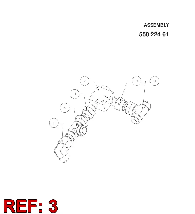 81672079 816 720 79 Adapter, Tee - Sandvik Technical Drawing