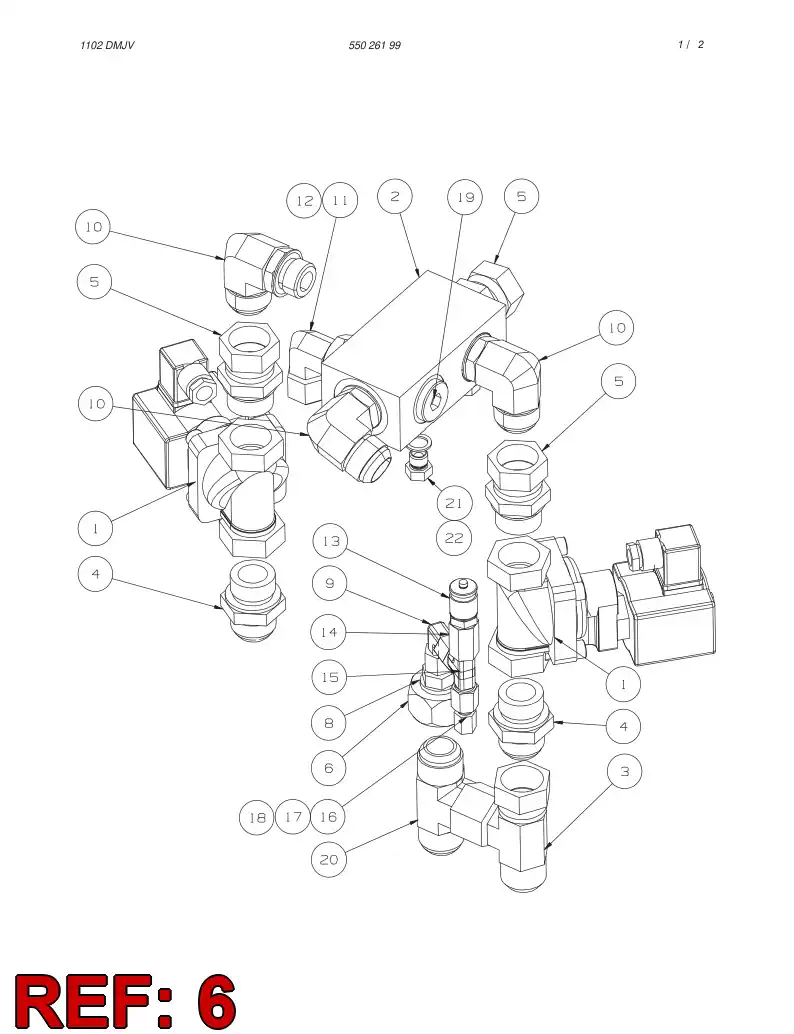 81672509 816 725 09 Connector, Pressure Gauge - Sandvik Technical Drawing