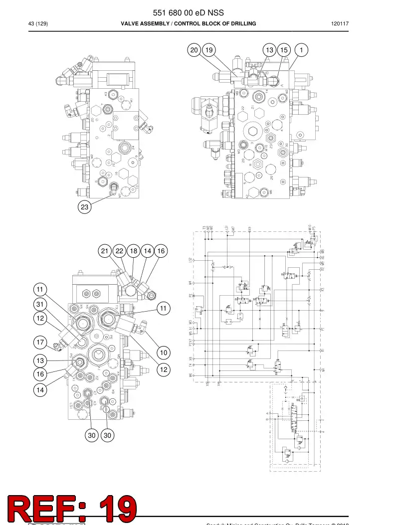 81676399 816 763 99 Adapter, Tee - Sandvik Technical Drawing