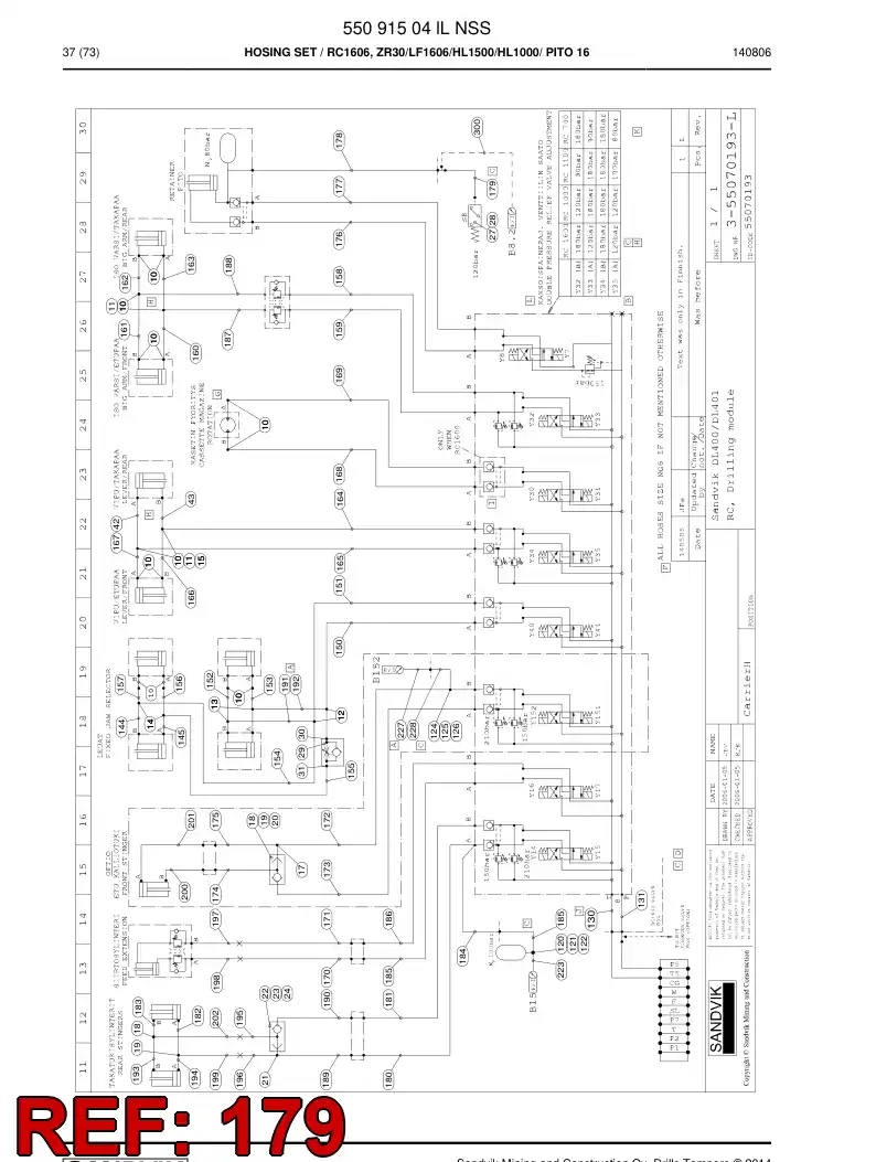 81688749 816 887 49 Hose Assembly, Hydraulic - Sandvik Technical Drawing