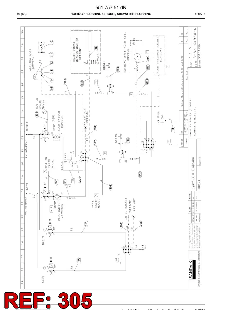 81688909a 816 889 09a Hose Assembly, Hydraulic - Sandvik Technical Drawing