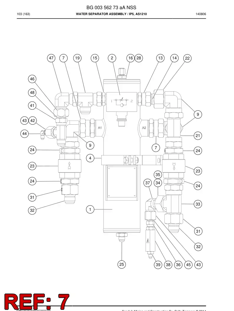 81690549a 816 905 49a MALE SWIVEL NUT ADAPTER - Sandvik Technical Drawing