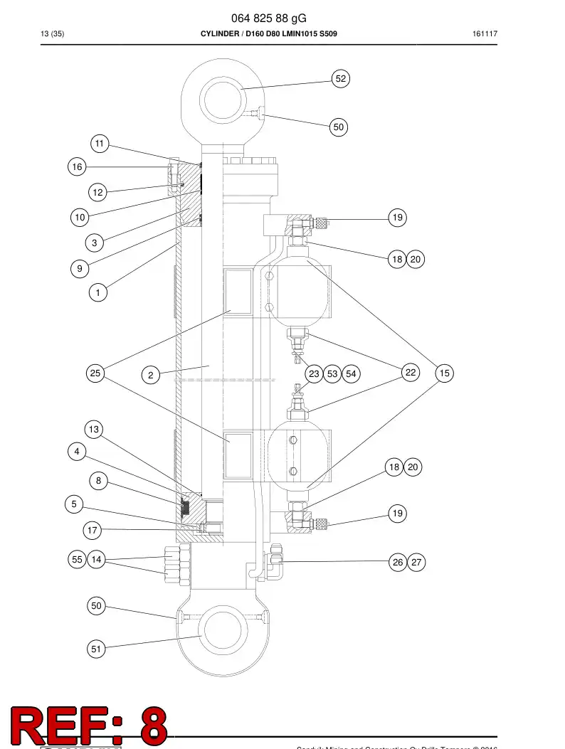 81697509a 816 975 09a Seal, PISTON - Sandvik Technical Drawing