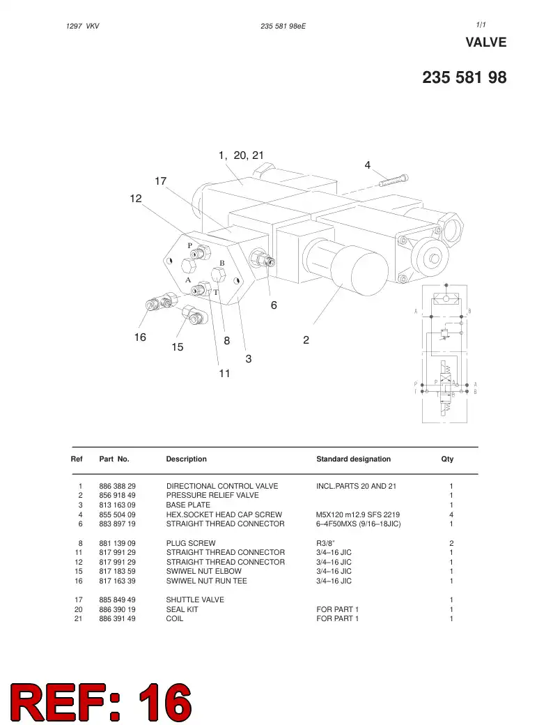 81716339 817 163 39 SWIVEL NUT RUN TEE - Sandvik Technical Drawing