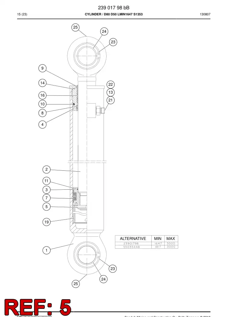 81731759a 817 317 59a Ring, PISTON - Sandvik Technical Drawing