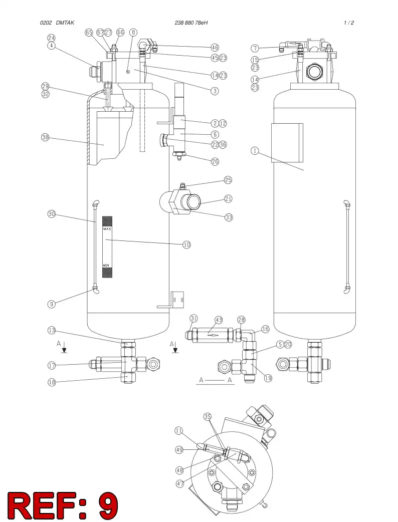 81744279 817 442 79 MALE RUN TEE FITTING - Sandvik Technical Drawing