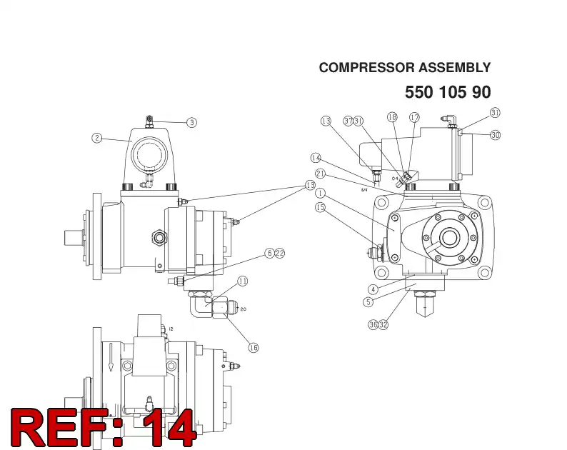 81744429 817 444 29 SWIVEL NUT MALE ADAPTER - Sandvik Technical Drawing