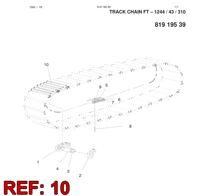81753299 817 532 99 GROUND PLATE (TRIPLE GROUSER) - Sandvik Technical Drawing
