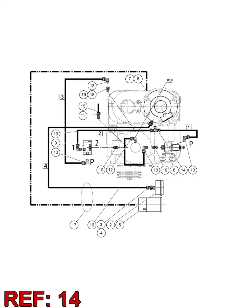81780409 817 804 09 Adapter, Tee - Sandvik Technical Drawing