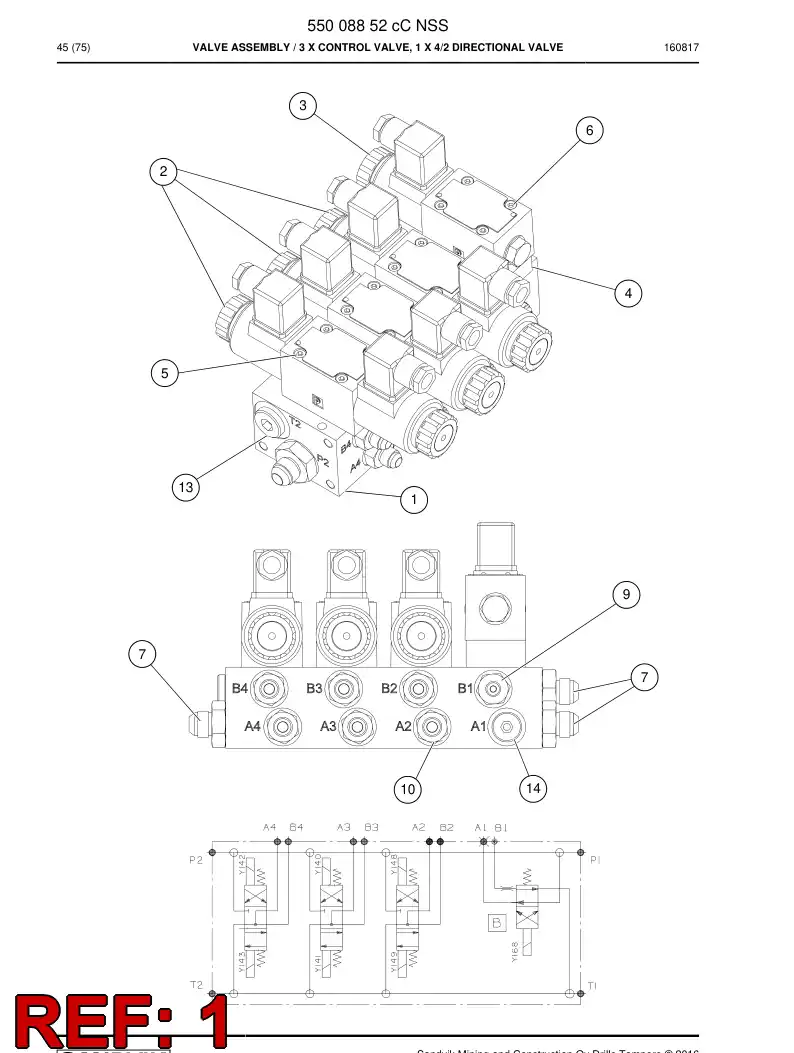 81793589a 817 935 89a Manifold Body, Valve - Sandvik Technical Drawing