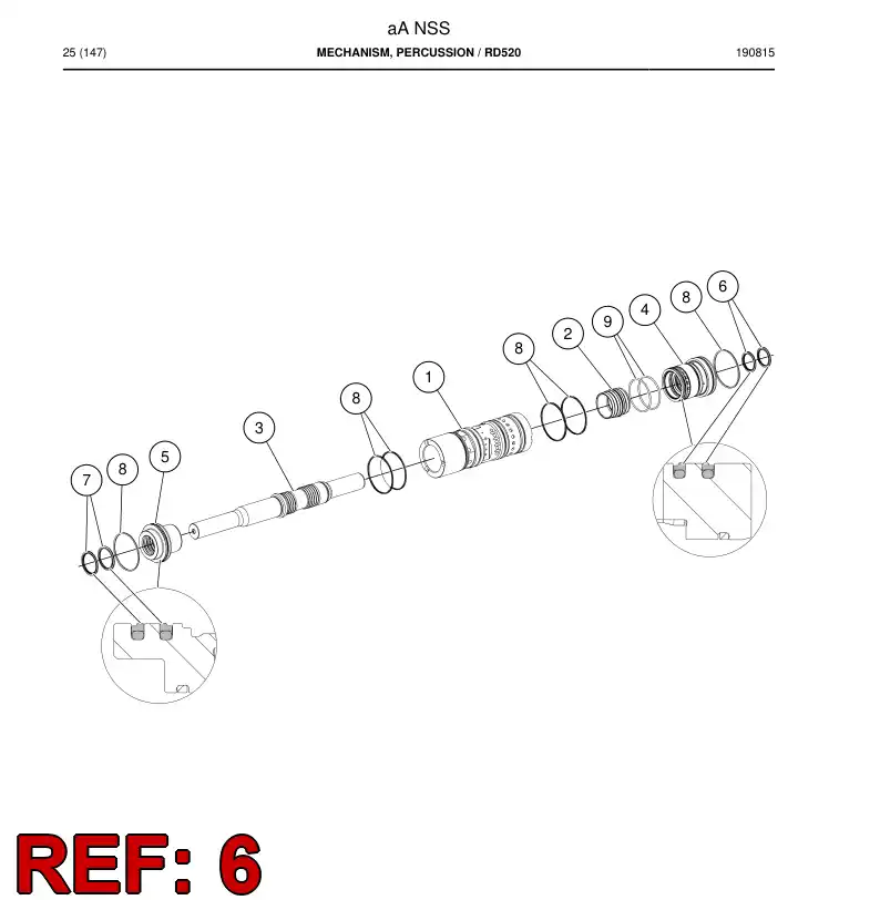 81820039a 818 200 39a SEAL, ROD - Sandvik Technical Drawing