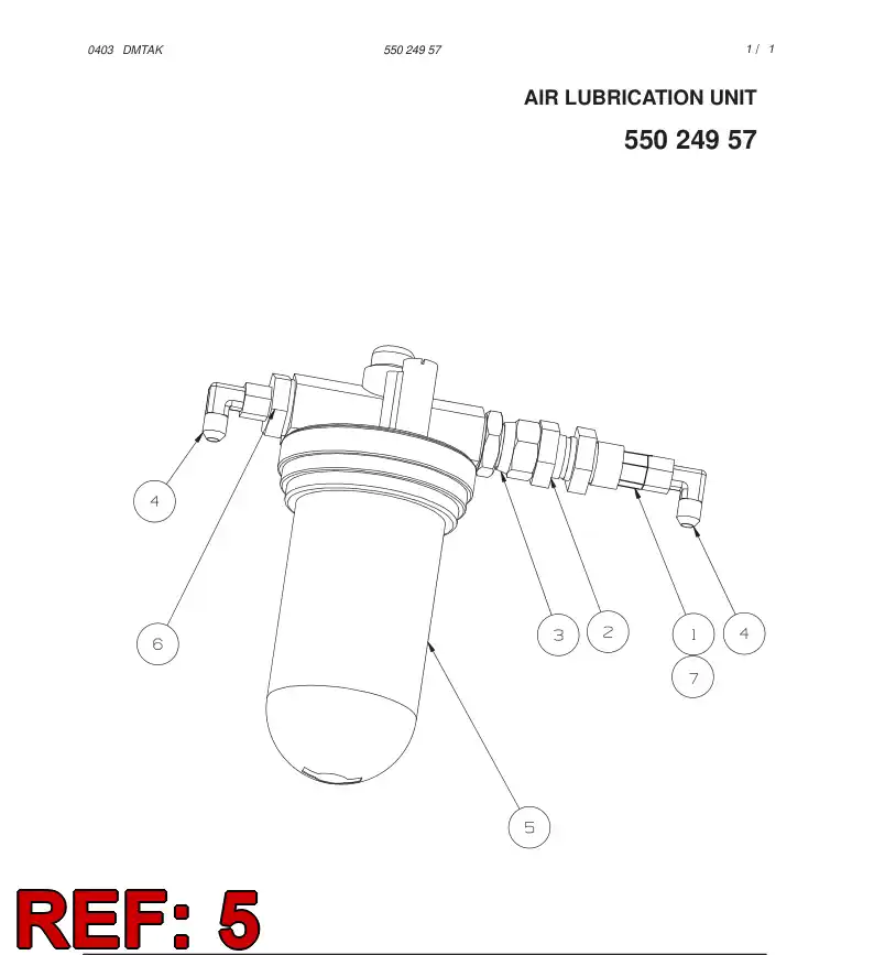 81884579 818 845 79 Sprayer Unit, Oil - Sandvik Technical Drawing