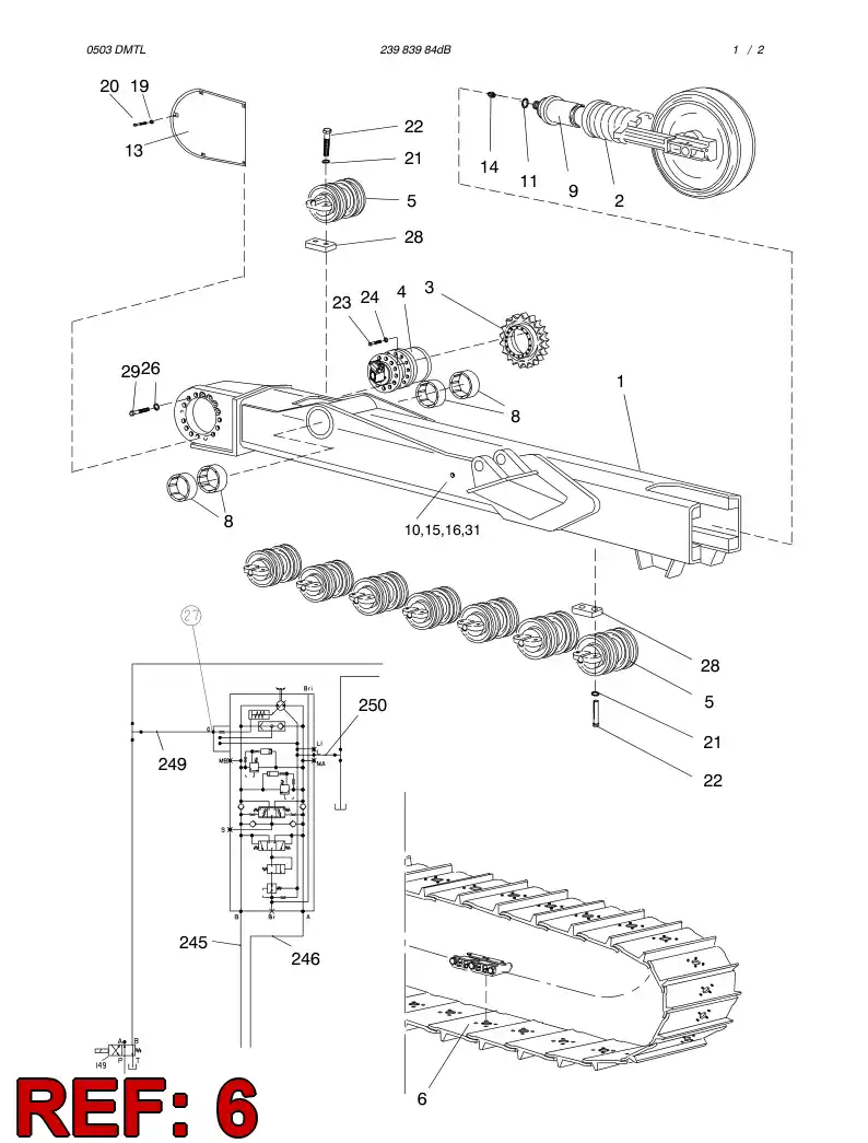 81919539 819 195 39 TRACK CHAIN - Sandvik Technical Drawing