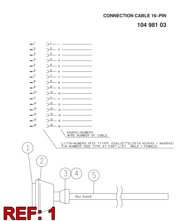81947629 819 476 29 CONECTOR, MLTIPLOS POLOS, MALE - Sandvik Technical Drawing