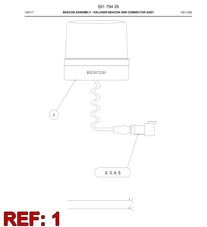 81950159a 819 501 59a Alarm light assembly - Sandvik Technical Drawing