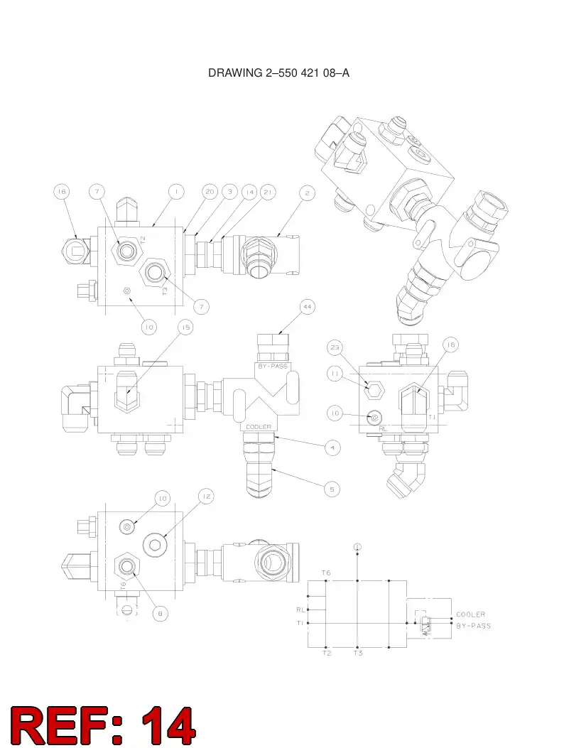 81952329 819 523 29 Adapter (hydraulic) - Sandvik Technical Drawing