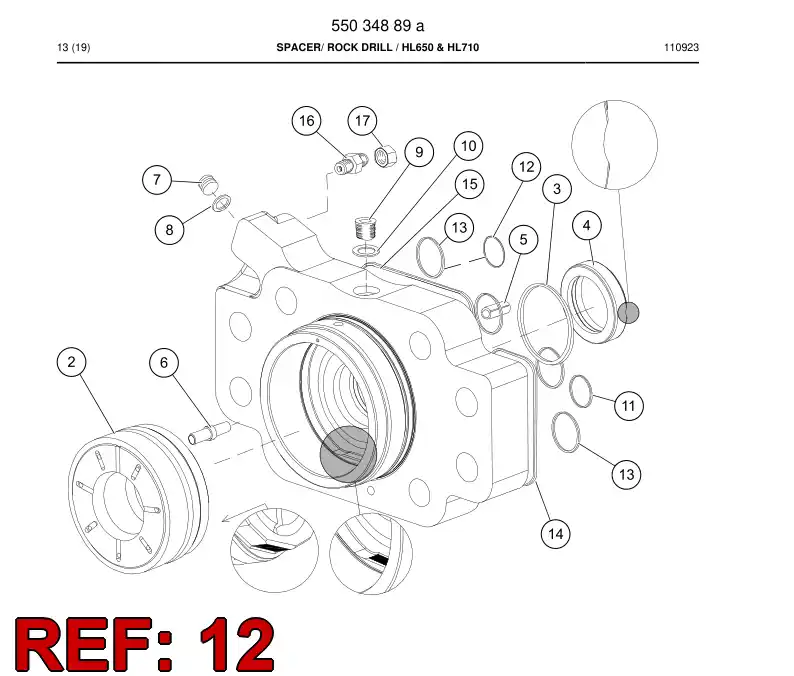81953339a 819 533 39a O-ring - Sandvik Technical Drawing