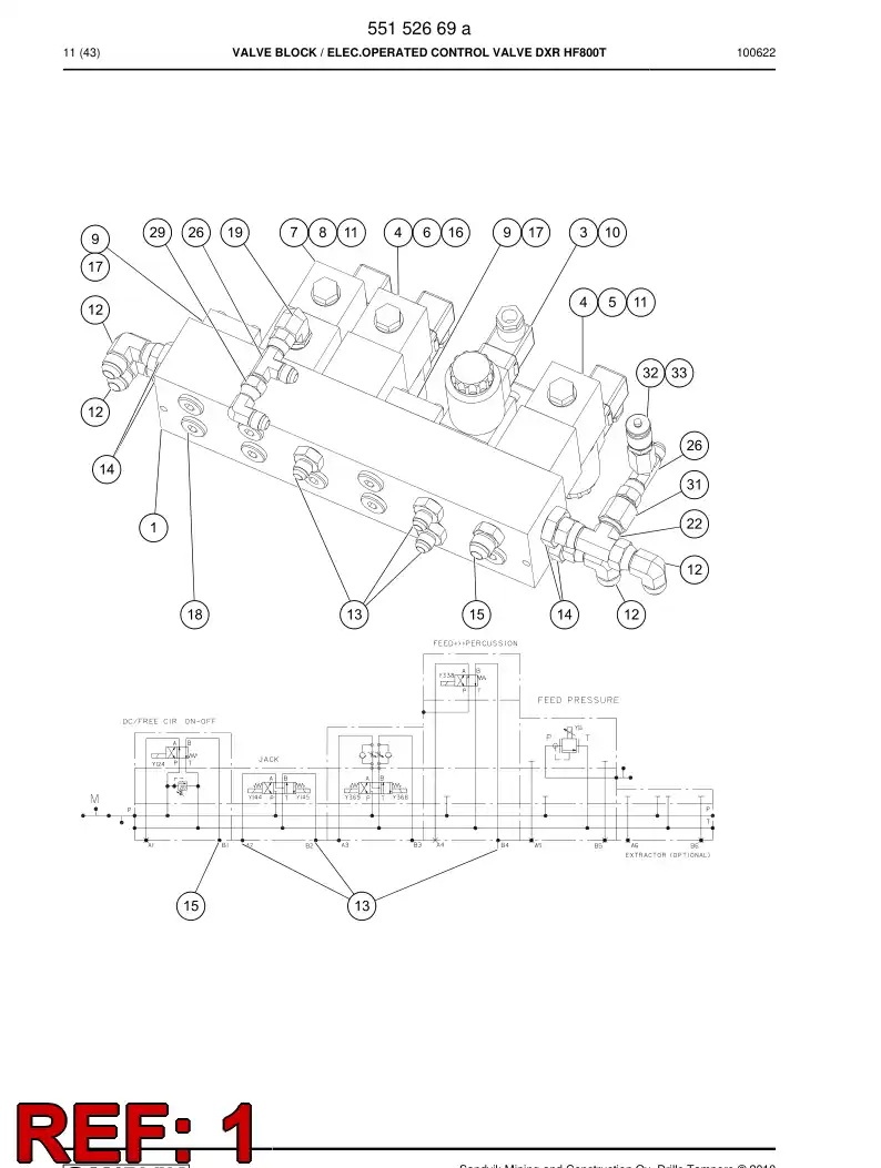81988369 819 883 69 Base plate - Sandvik Technical Drawing