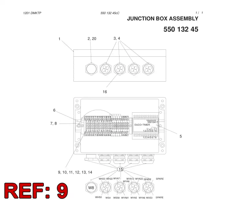 81989939 819 899 39 TERMINAL STRIP - Sandvik Technical Drawing