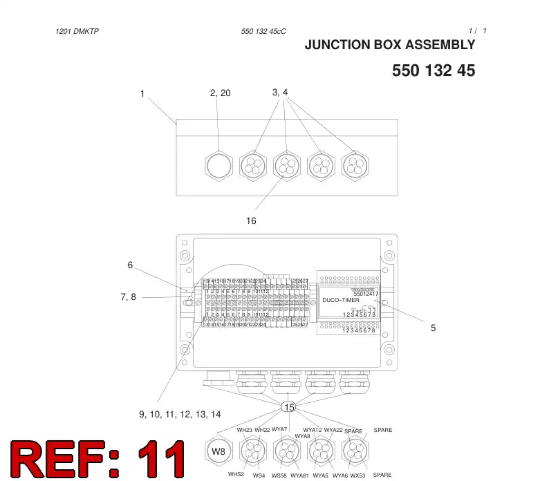 81990039 819 900 39 TERMINAL STRIP ACCESSORY - Sandvik Technical Drawing