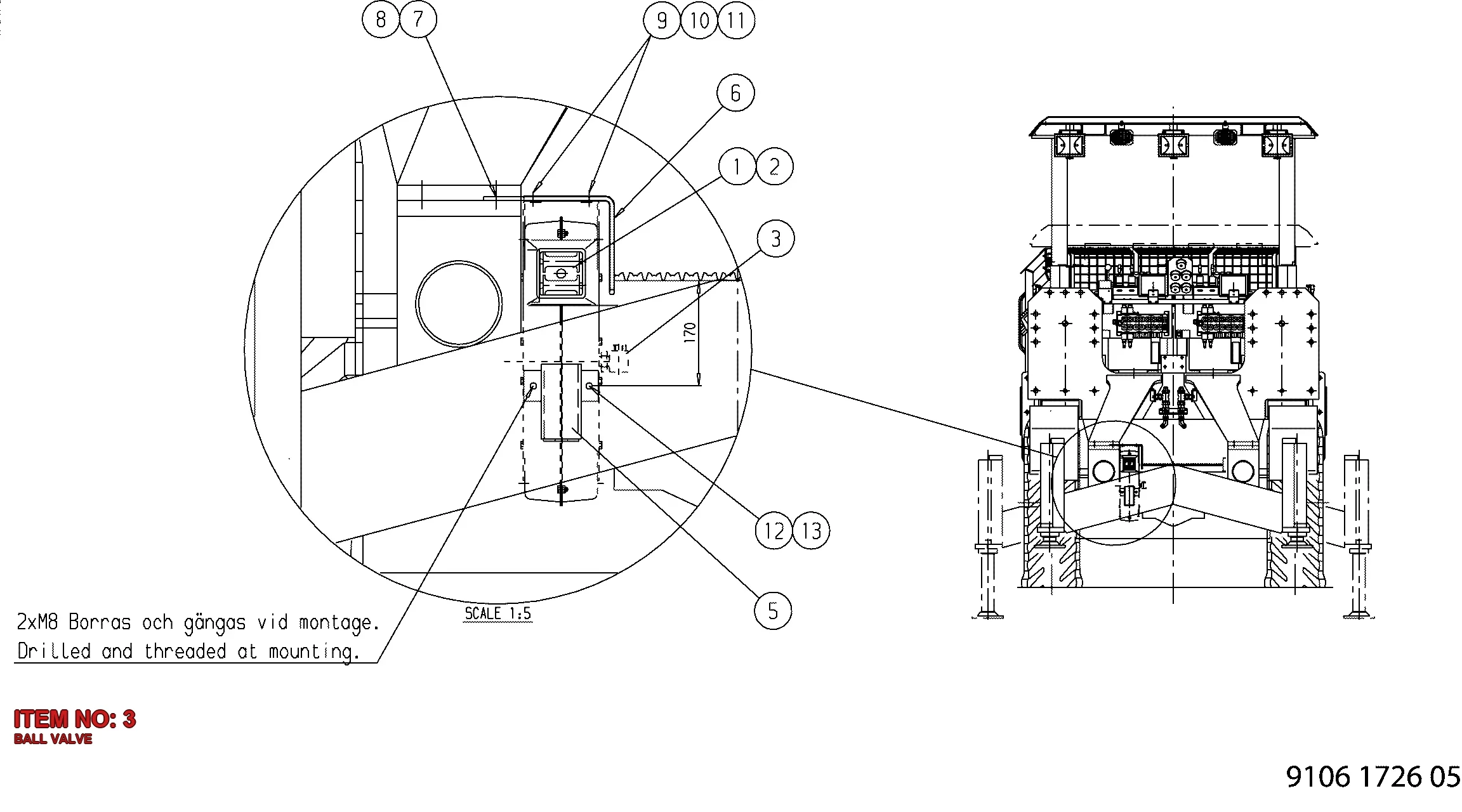 8202 0311 29 BALL VALVE - Technical Drawing
