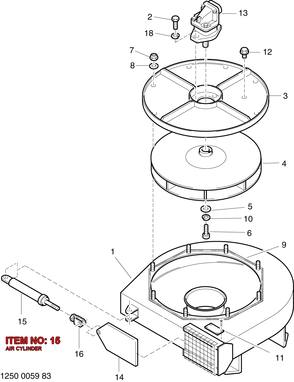 8204 4234 07 AIR CYLINDER - Technical Drawing