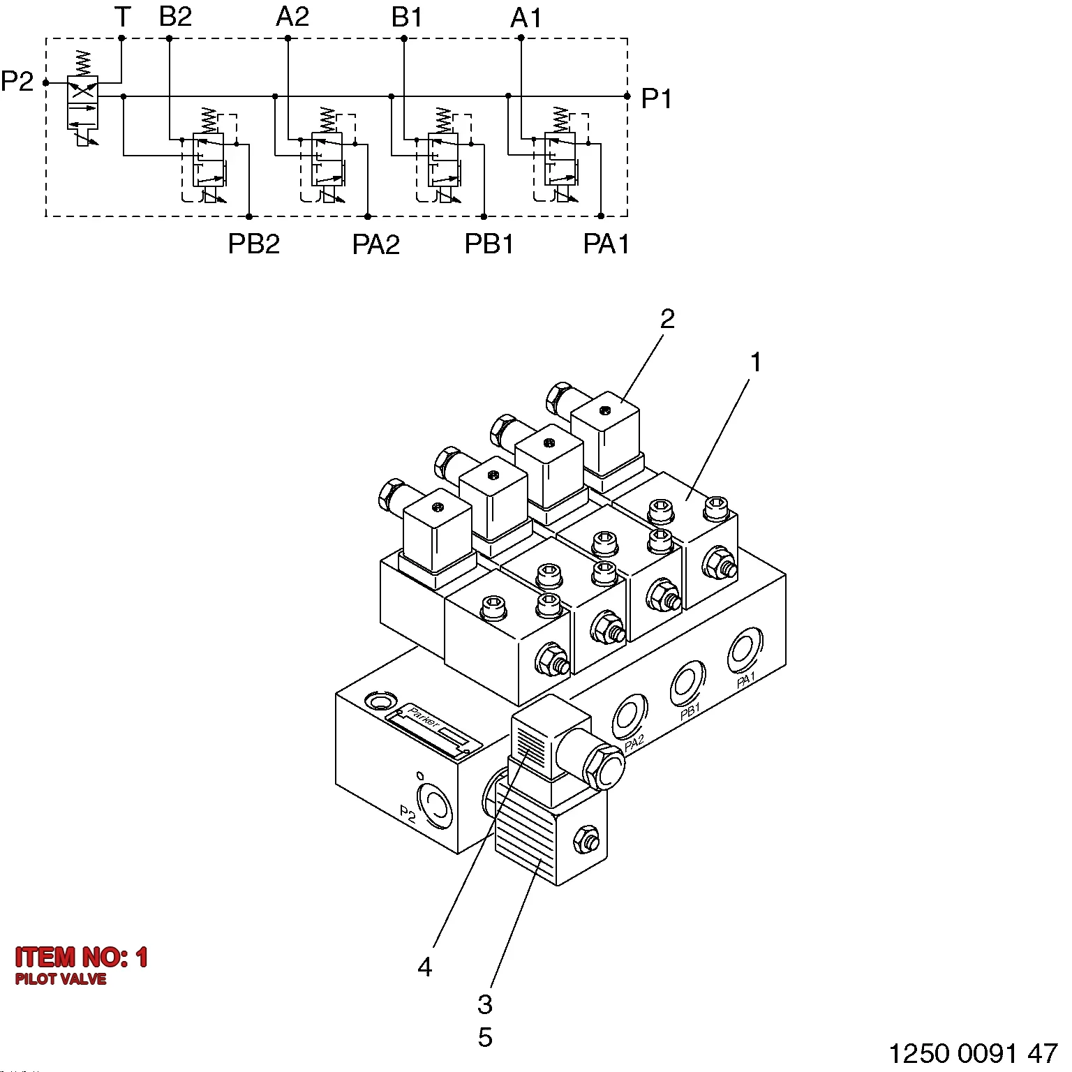 8234 9302 50 PILOT VALVE - Technical Drawing