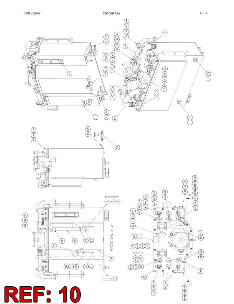 82488219 824 882 19 HYDR.HOSE ASSEMBLY - Sandvik Technical Drawing