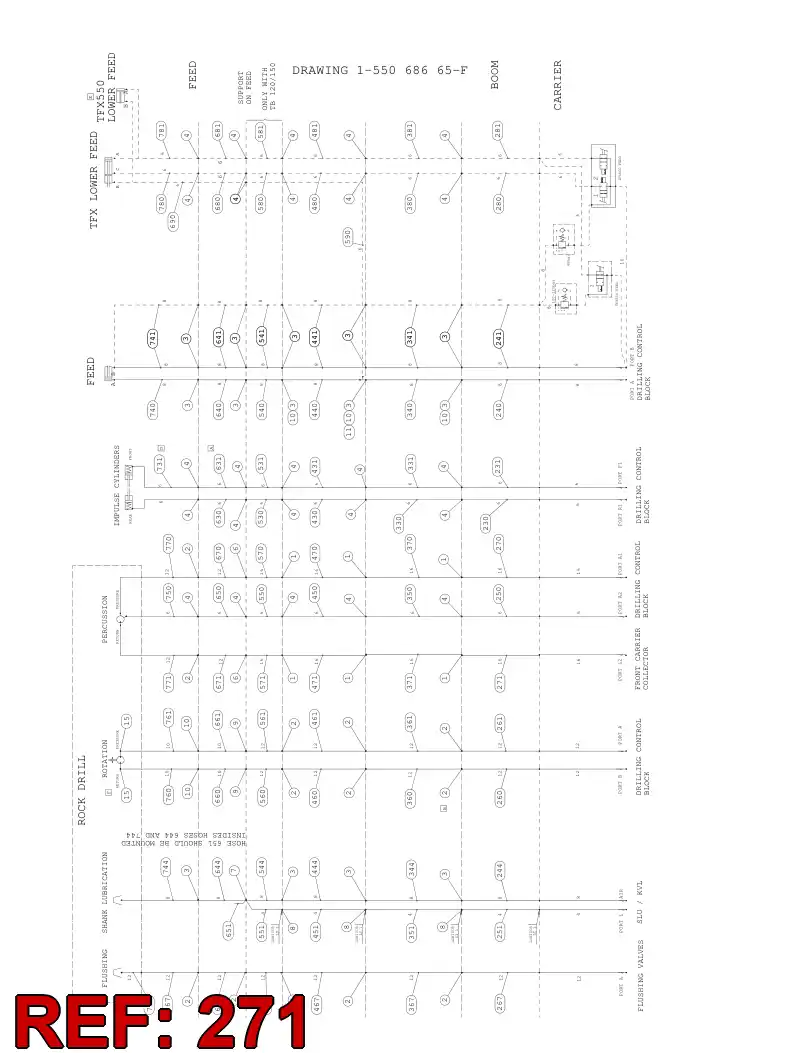 82491569 824 915 69 HYDRAULIC HOSE ASSEMBLY - Sandvik Technical Drawing