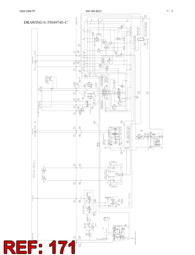 82491849 824 918 49 HYDRAULIC HOSE ASSEMBLY - Sandvik Technical Drawing