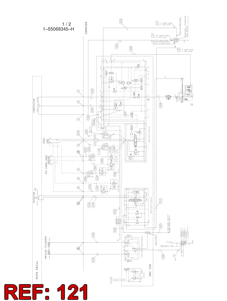 82491979 824 919 79 HYDRAULIC HOSE ASSEMBLY - Sandvik Technical Drawing