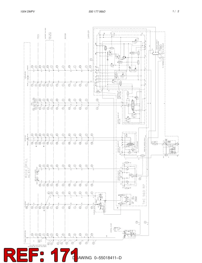 82492319 824 923 19 HYDRAULIC HOSE ASSEMBLY - Sandvik Technical Drawing