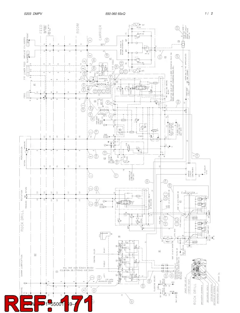 82492729 824 927 29 HYDRAULIC HOSE ASSEMBLY - Sandvik Technical Drawing