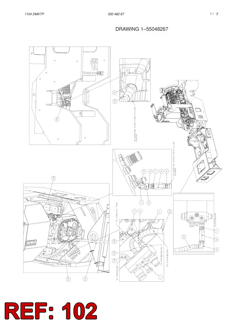 82637299 826 372 99 HYDRAULIC HOSE ASSEMBLY - Sandvik Technical Drawing