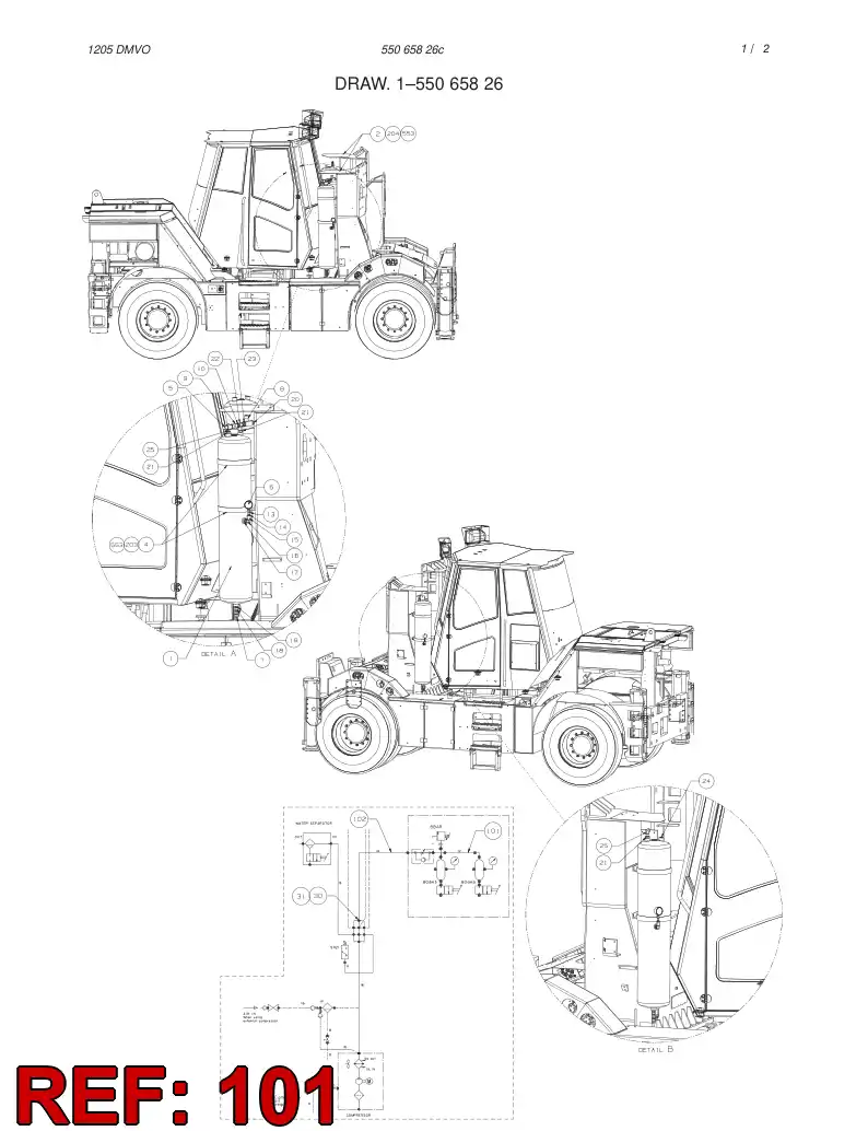 82639189 826 391 89 HYDRAULIC HOSE ASSEMBLY - Sandvik Technical Drawing