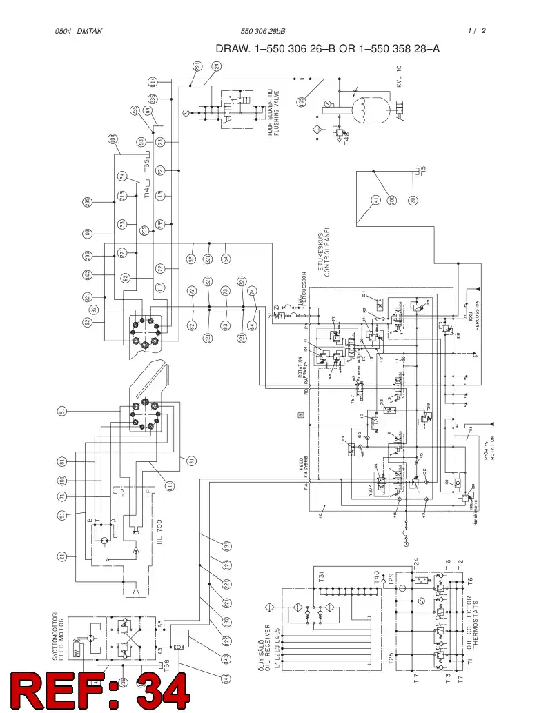 82645869 826 458 69 HYDRAULIC HOSE ASSEMBLY - Sandvik Technical Drawing