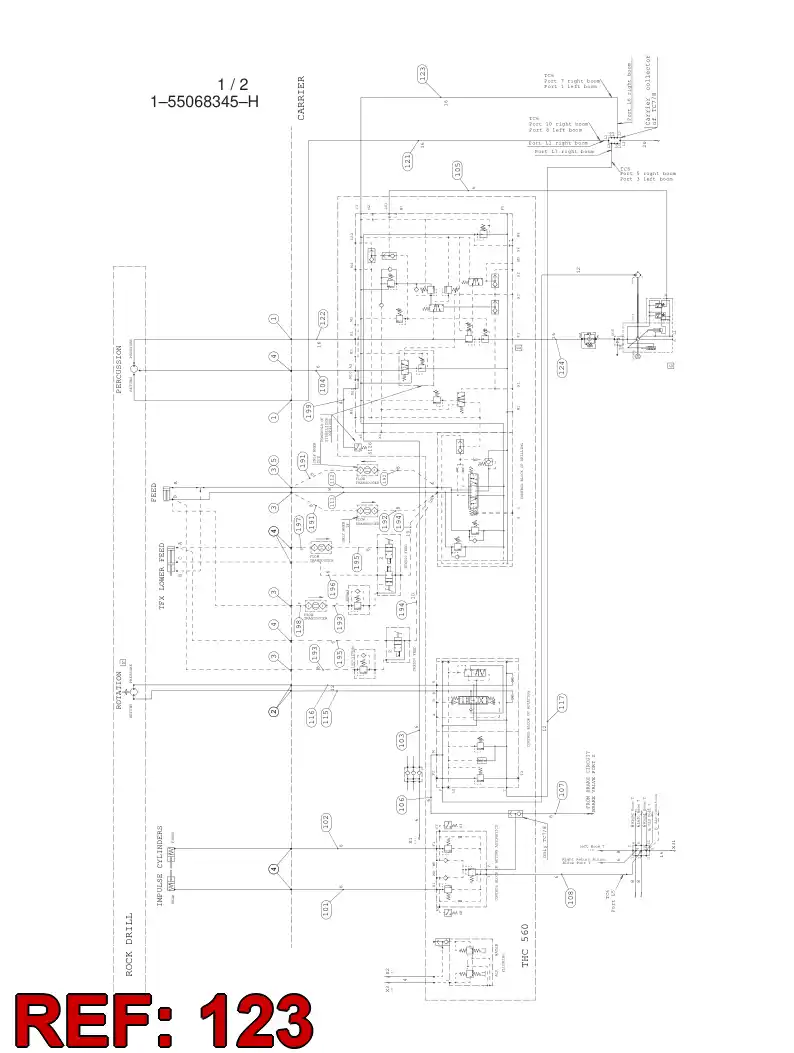 82670649 826 706 49 HYDRAULIC HOSE ASSEMBLY - Sandvik Technical Drawing