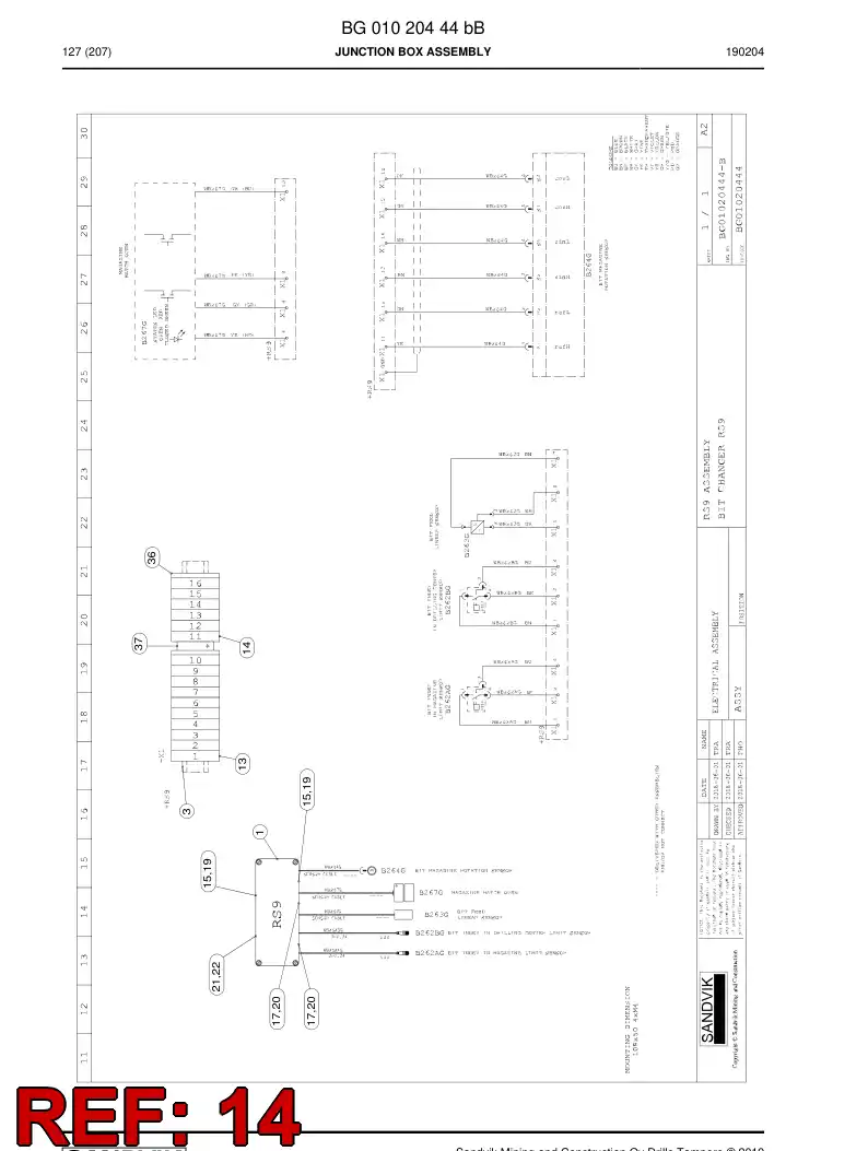 85055129 850 551 29 STRIP DE MARCA DE TERMINAL - Sandvik Technical Drawing