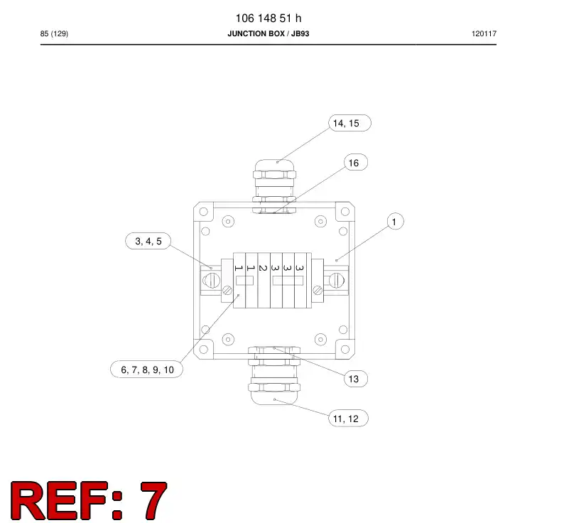 85059579a 850 595 79a Terminal strip accessory - Sandvik Technical Drawing
